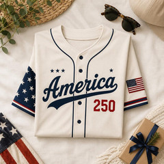 Custom Patriotic Baseball Jersey, 250th USA Name Number Shirt