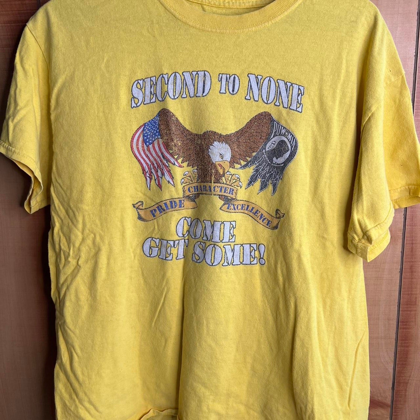 Vintage Second to None USA Veteran US Eagle POW MIA War Flag Military RARE gallery