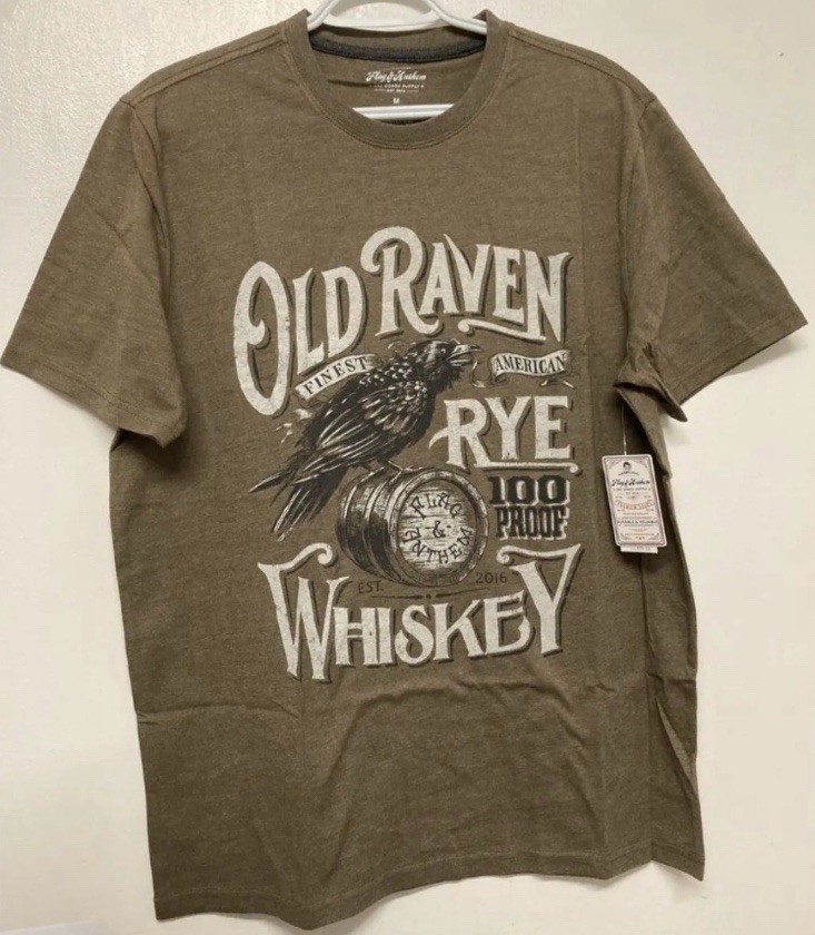 Flag & Anthem Mens T-Shirt Medium Light Brown Graphic Tee Adult Short Sleeve NWT