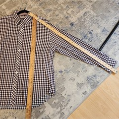 Johnston & Murphy XL Flip Cuff Long Sleeve Button Up Shirt Red White Blue Plaid