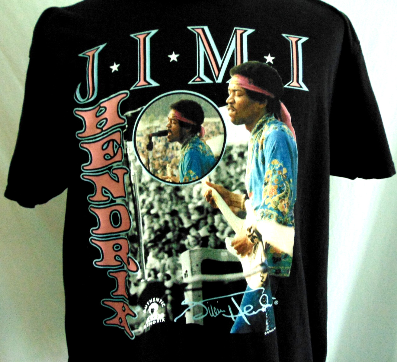 Jimi Hendrix Authentic Hendrix T-Shirt Mens XL Black Cotton in Color gallery
