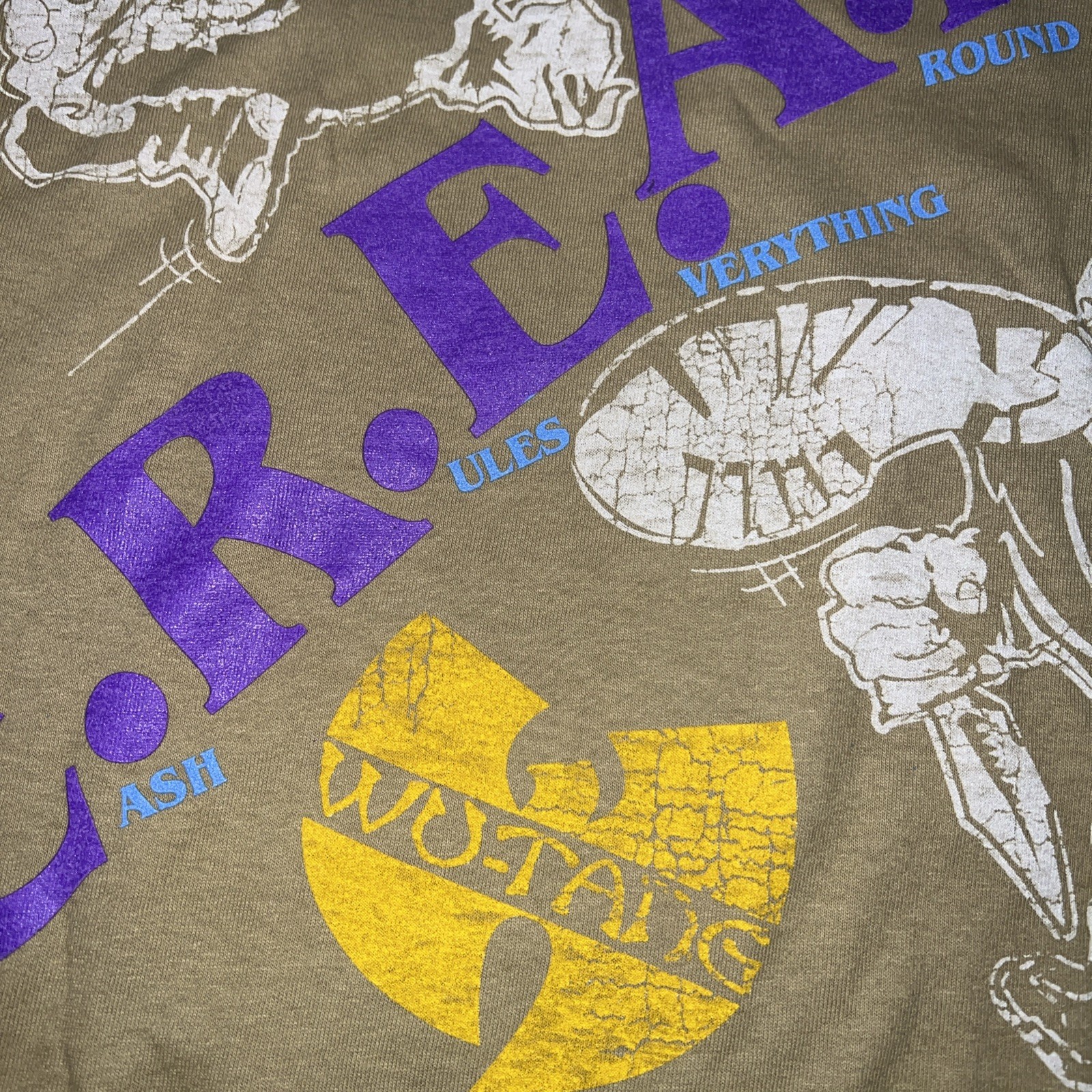 2025 Olive Green Purple WU-TANG CLAN C.R.E.A.M. TEE gallery