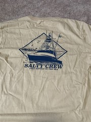Salty Crew Classic Tee Small Tan Short Sleeve Fishing Boat Graphic T-Shirt New