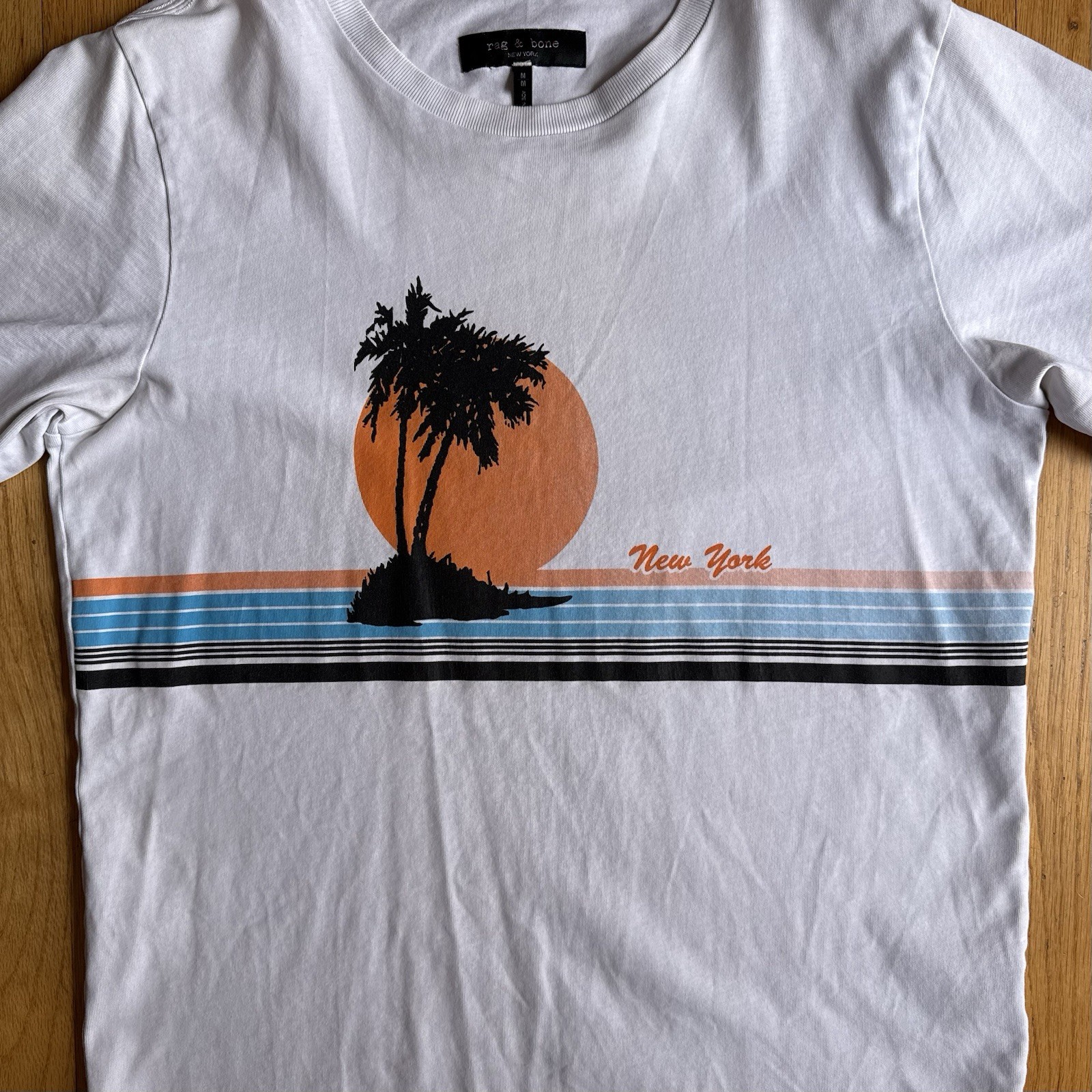 Rag & Bone New York T Shirt Men’s Medium White Short Sleeve Graphic Tee gallery