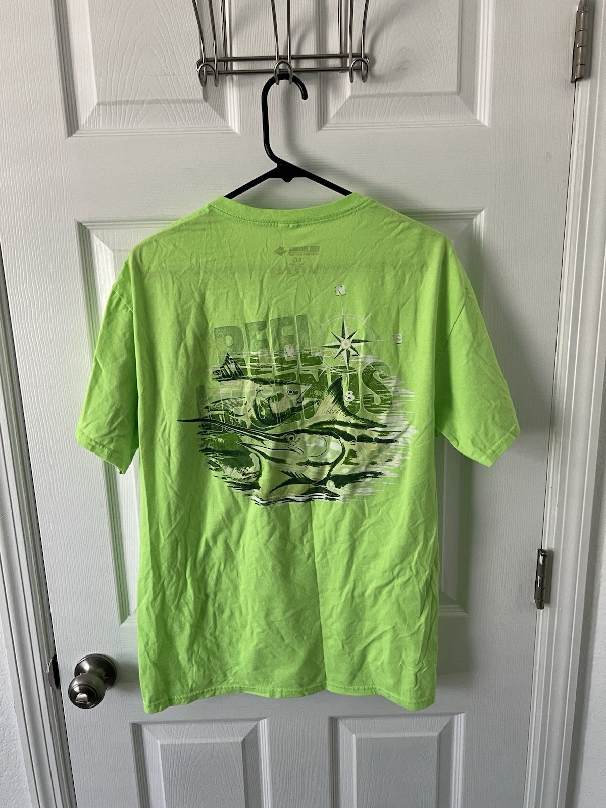 Reel Legends T-Shirt Mens Large Neon Green Fishing Marlin Outdoors gallery
