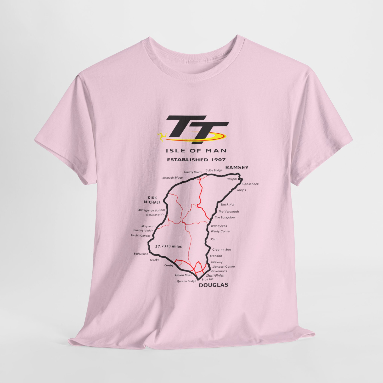 New Isle of Man TT Racing Track Map Island Logo Black/Navy/G Men's T-Shirt S-5XL gallery