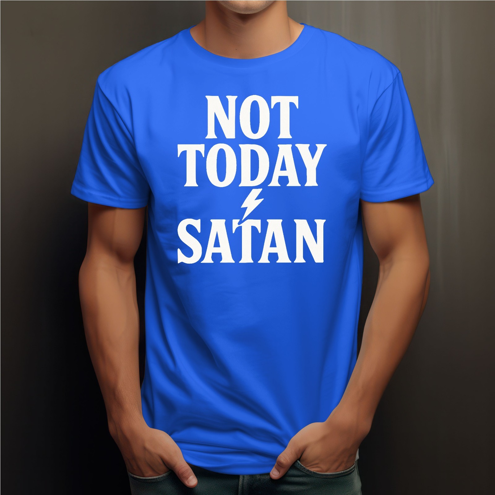 Jesus Men's T-Shirt Christ God Various Sizes Colours Ladies Not Today Satan gallery