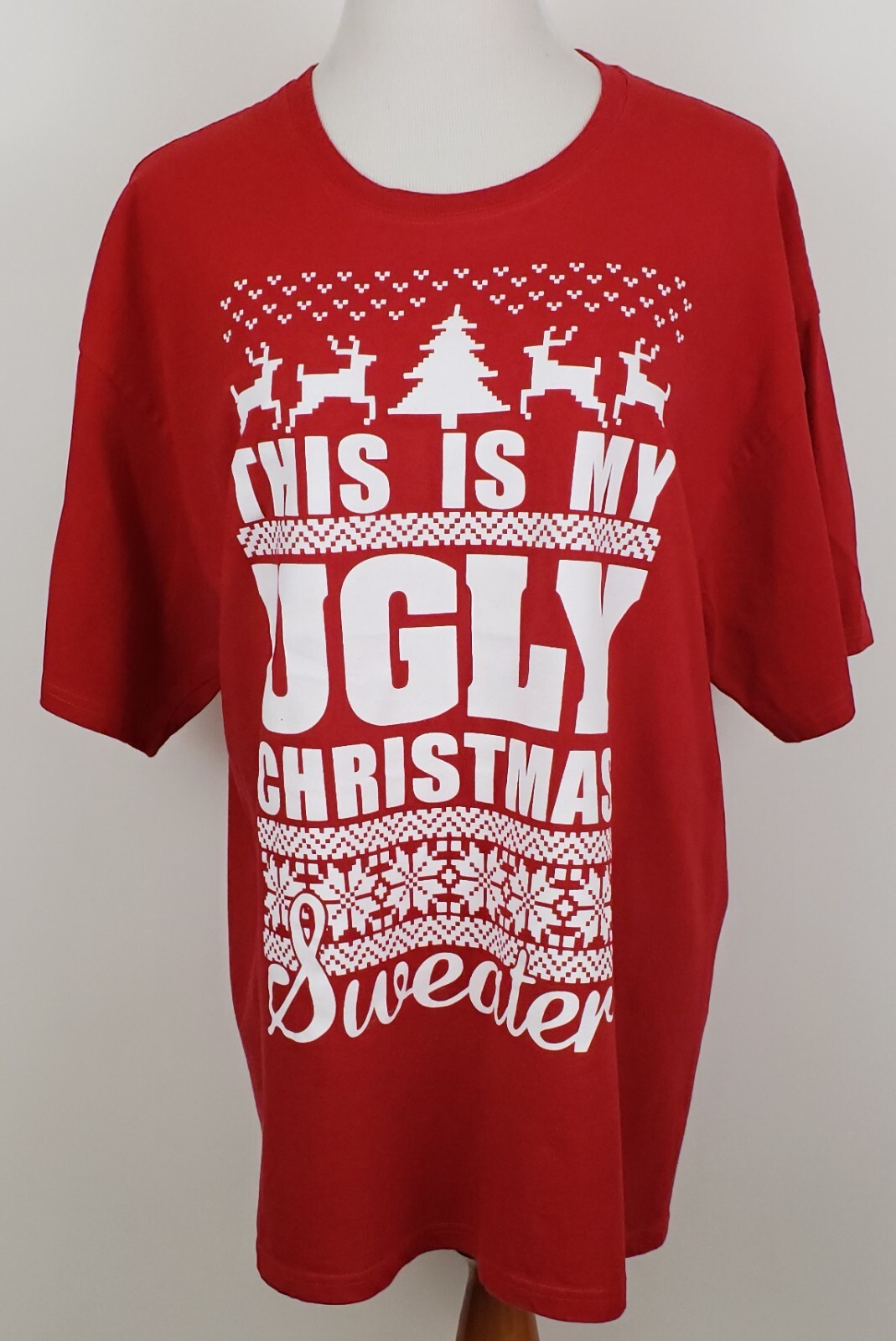 Christmas T Shirt Size XL Red This Is My Ugly Christmas Sweater