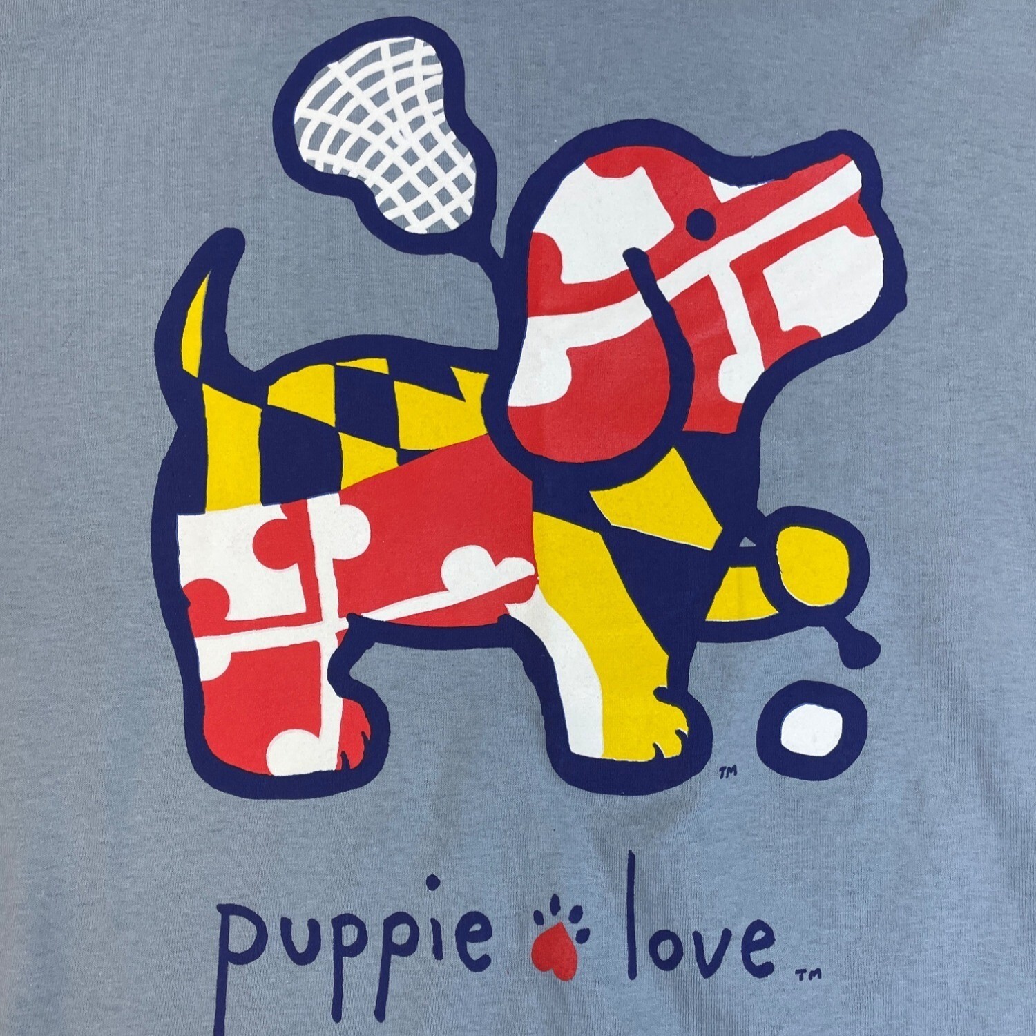 Puppie Love Dog Graphic T-Shirt Blue Men Gildan Ultra Size M - New gallery