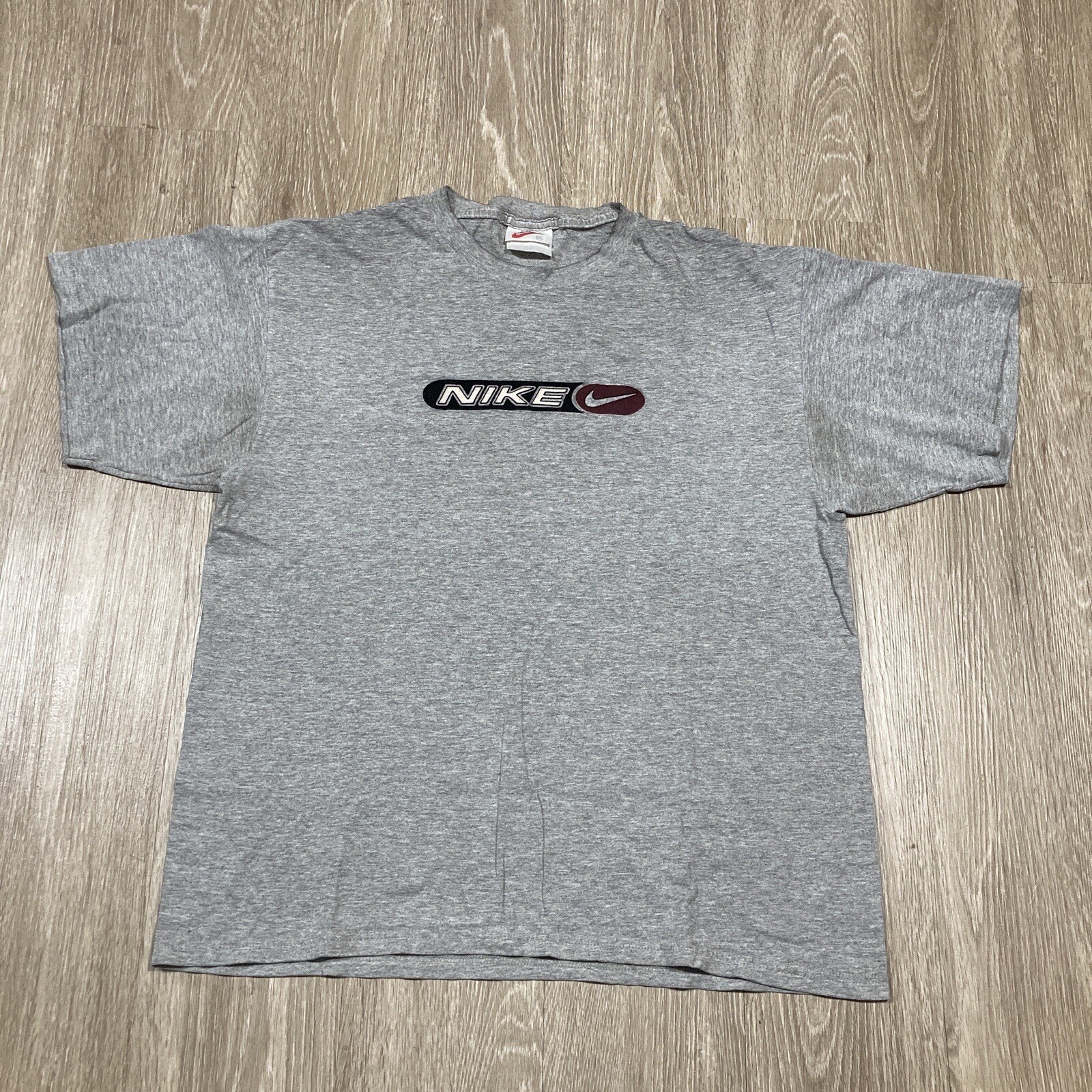 Nike Shirt M 90s 00s Y2k Swoosh Active-wear Athletic Gym Work-out Tee W/Marks