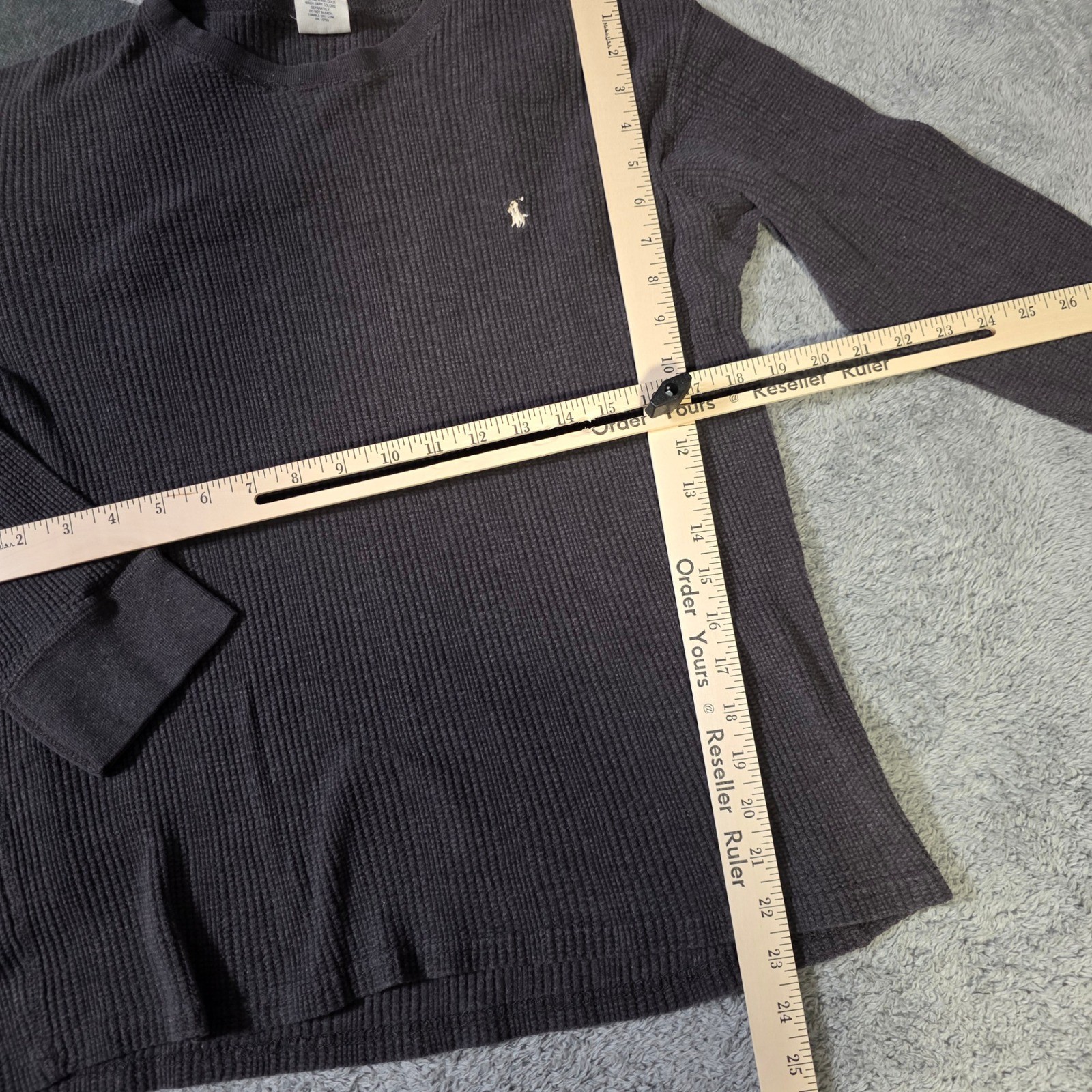 Polo Ralph Lauren Mens M/L Thermal Shirt Bundle Purple Gray Charcoal Waffle Knit gallery