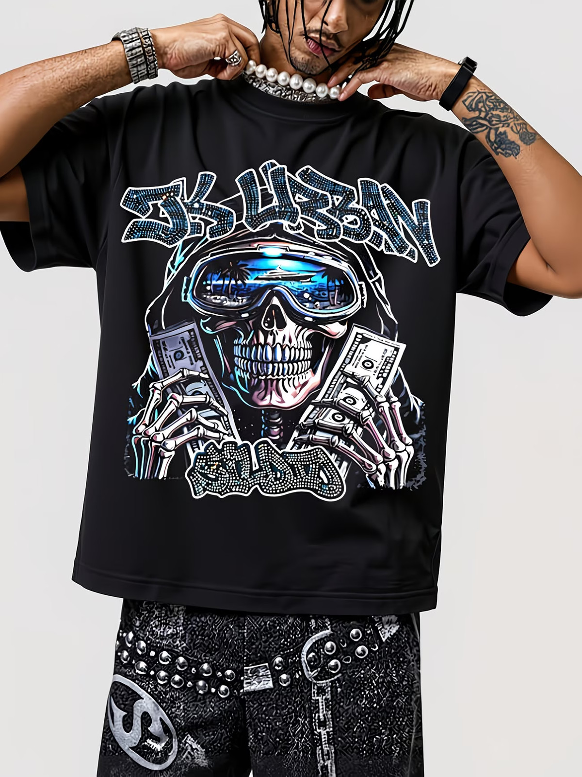 1pc Printed Design – Non-Textured Men’s Casual Printed Sports T-shirt