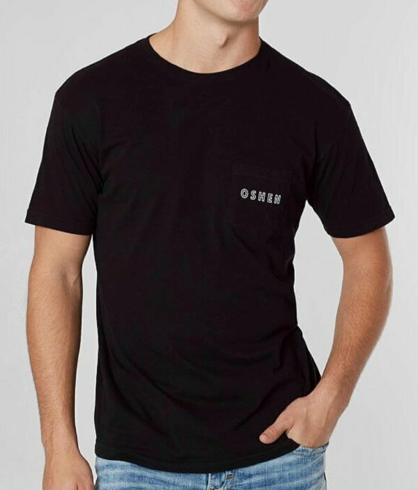 NEW OSHEN BLACK SPIN LOGO GRAPHIC T-SHIRT SHIRT SIZE SMALL BUCKLE gallery