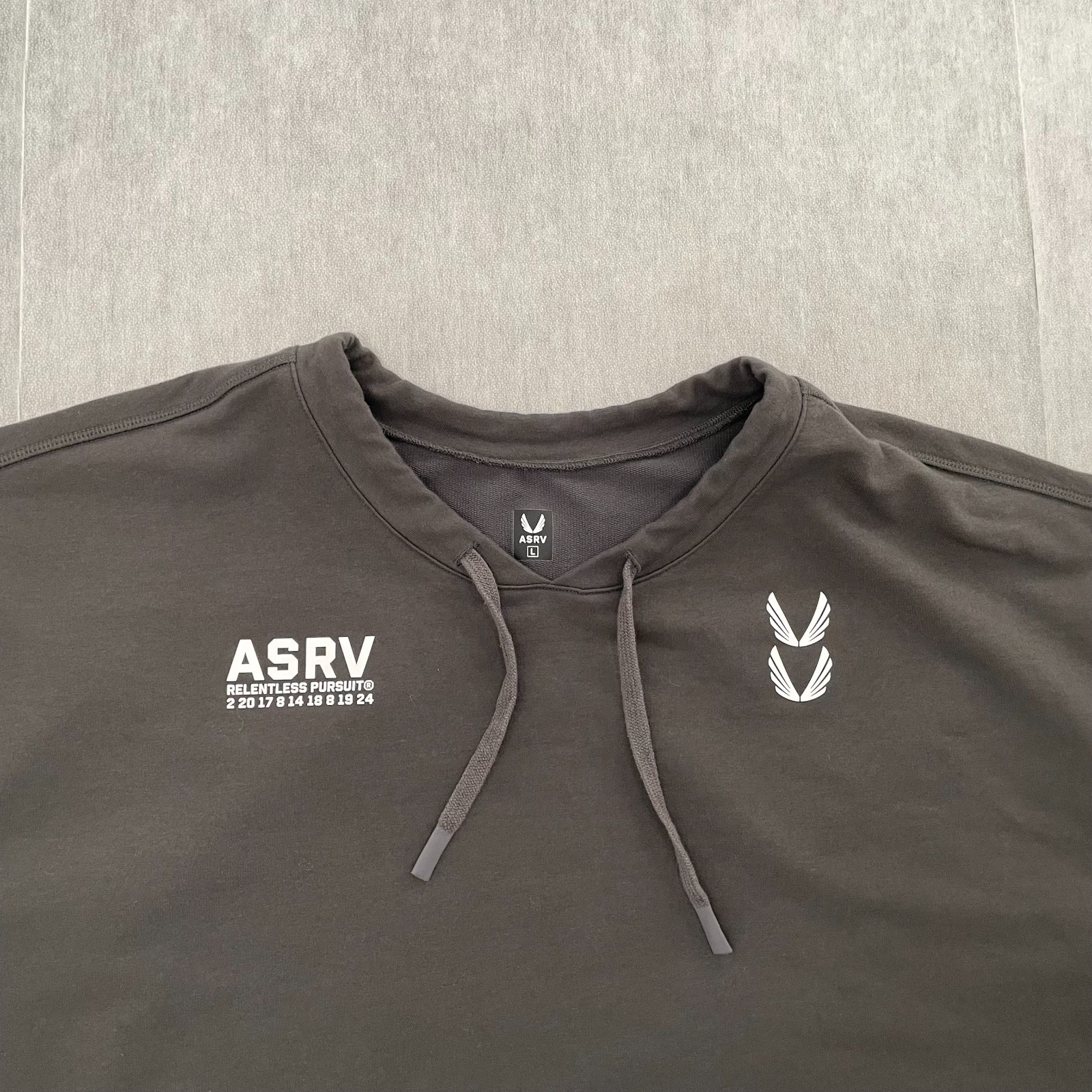 ASRV Shirt Adult Large Gray Micro Terry Warm Up Tee Short Sleeve Discontinued L gallery