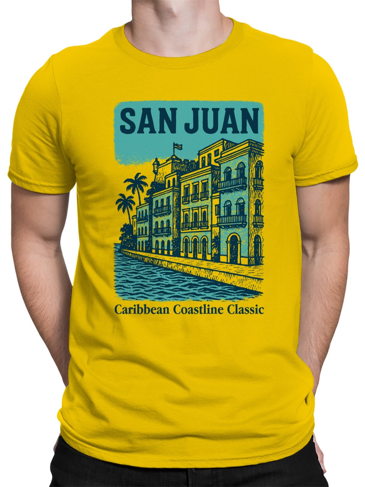 San Juan Caribbean Coastline Art Men's T-shirt gallery