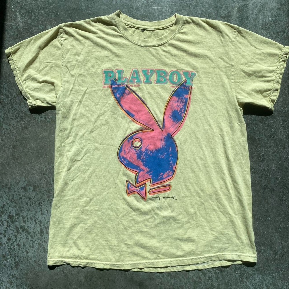 Jan 1986 PLAYBOY Andy Warhol Rabbit Head Logo Cover T Shirt