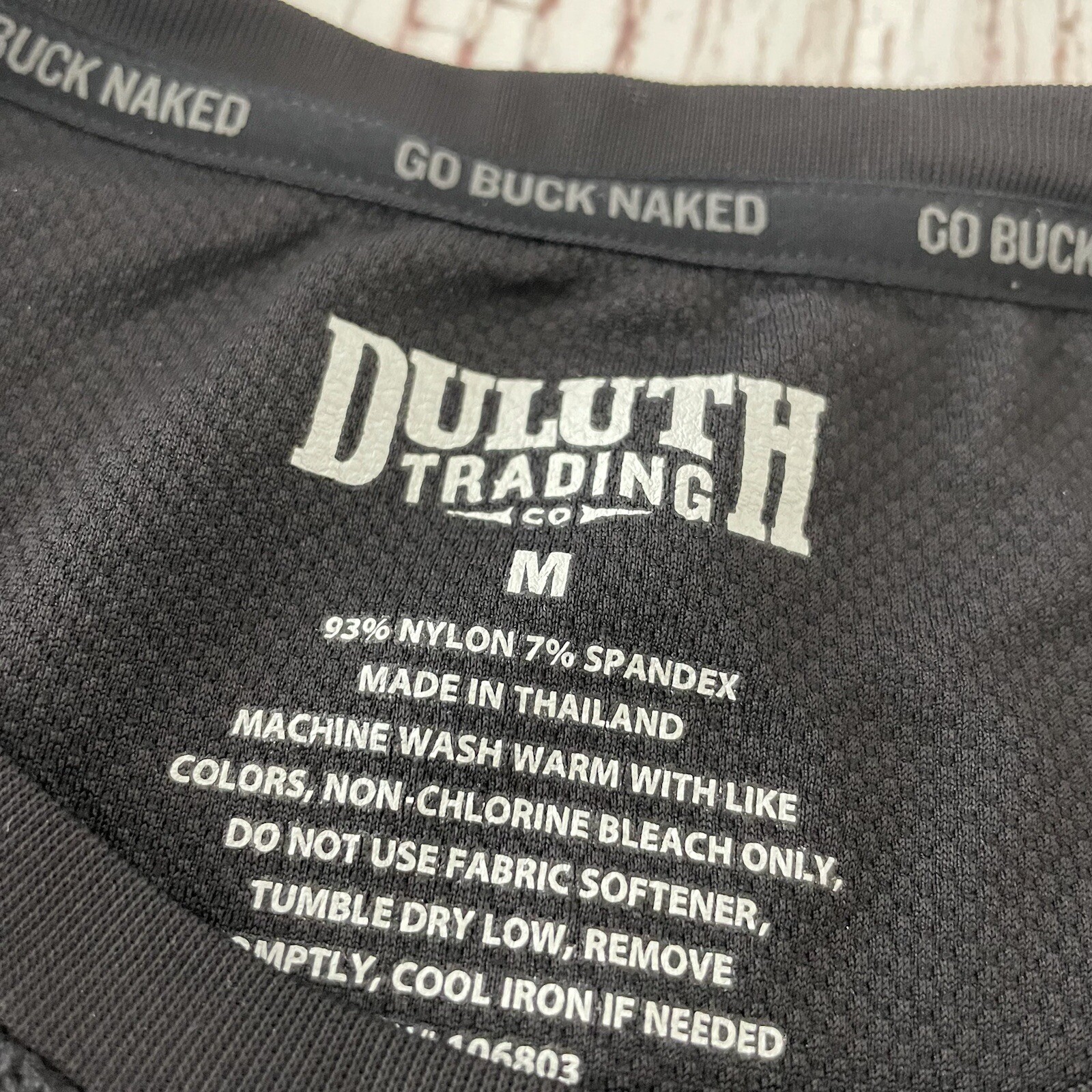 Duluth Go Buck Naked Men's Long Sleeve T Shirt Black Size Medium Nylon Blend gallery