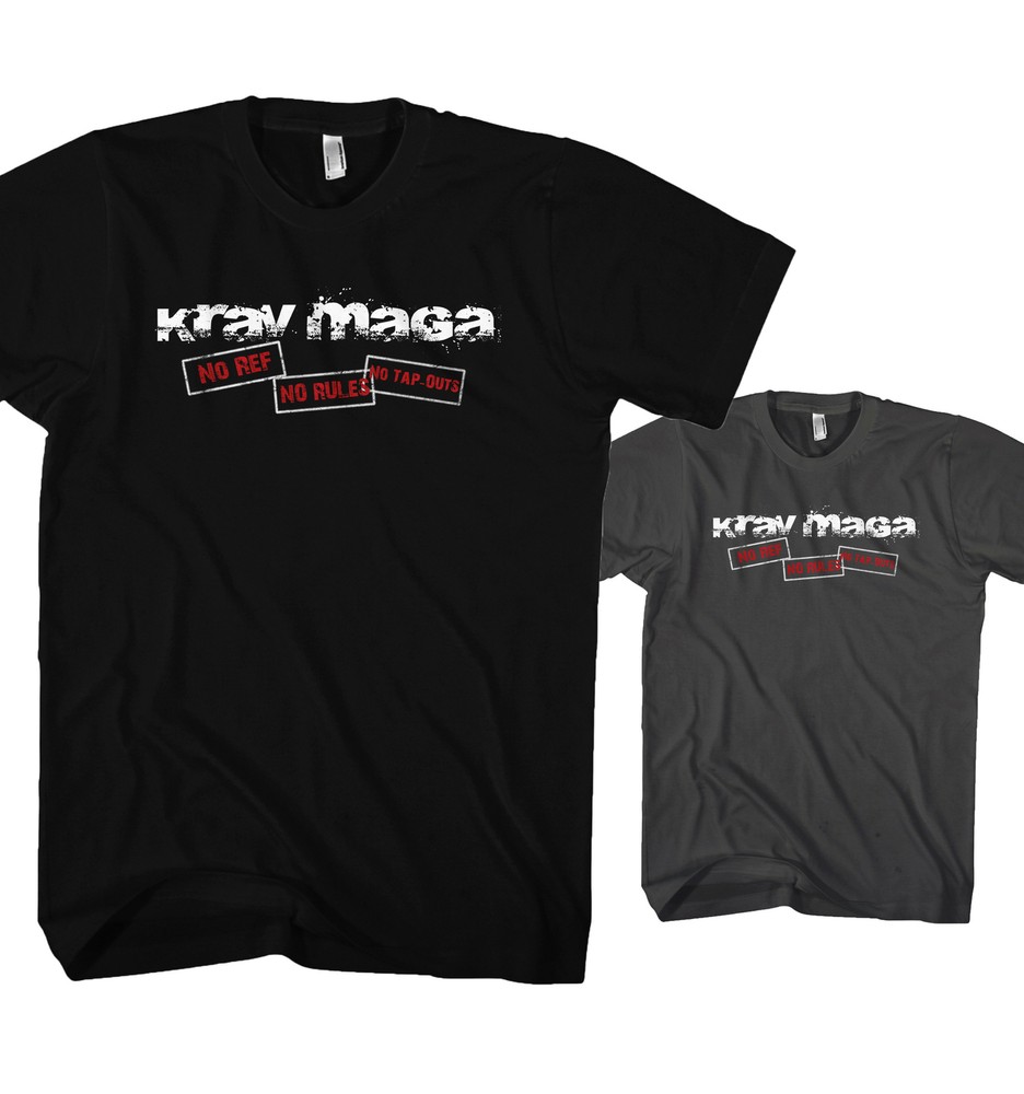 Herren T-Shirt Krav Maga No Ref No Rules No Tapouts NR14720