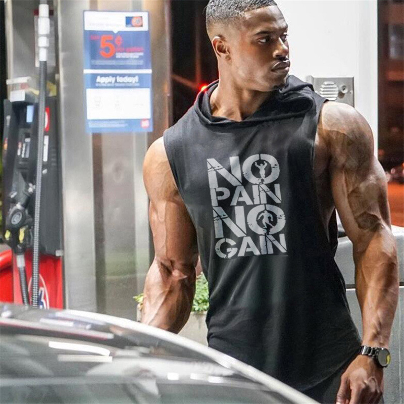 Gym singlets fitness- Men's Tank Top for Workout - Stringer No Pain No Gain , gallery