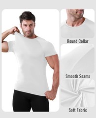 Men’s Compression Shirts 3 Pack, Compression Shirts for Men Short Sleeve Athl…
