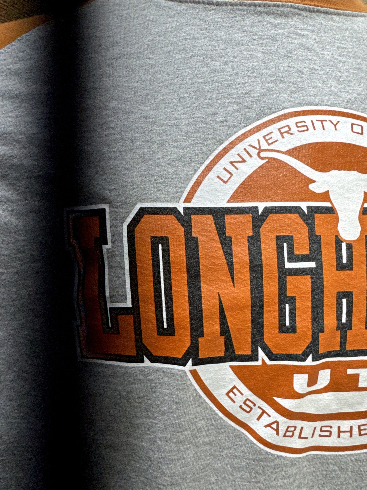TEXAS LONGHORNS Official NCAA Authentic Apparel Burnout Raglan T-Shirt Sz XL gallery