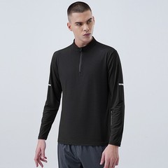 Spring Autumn New Arrival Men Long Sleeve Half Zip Quick Dry Sports Sweatshirt