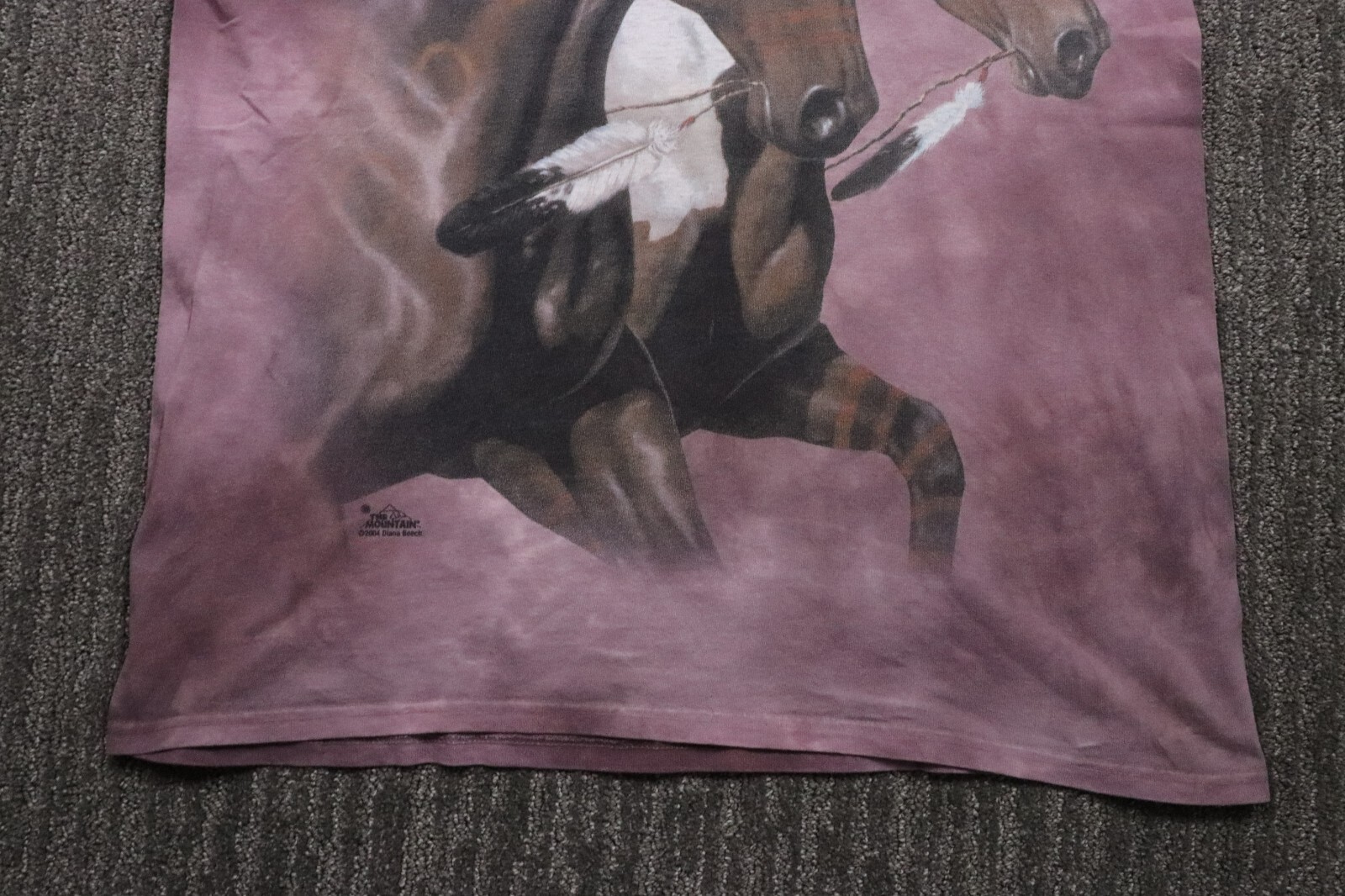 The Mountain VTG Y2K T-Shirt Horses Native American Men's Large Nature Art gallery