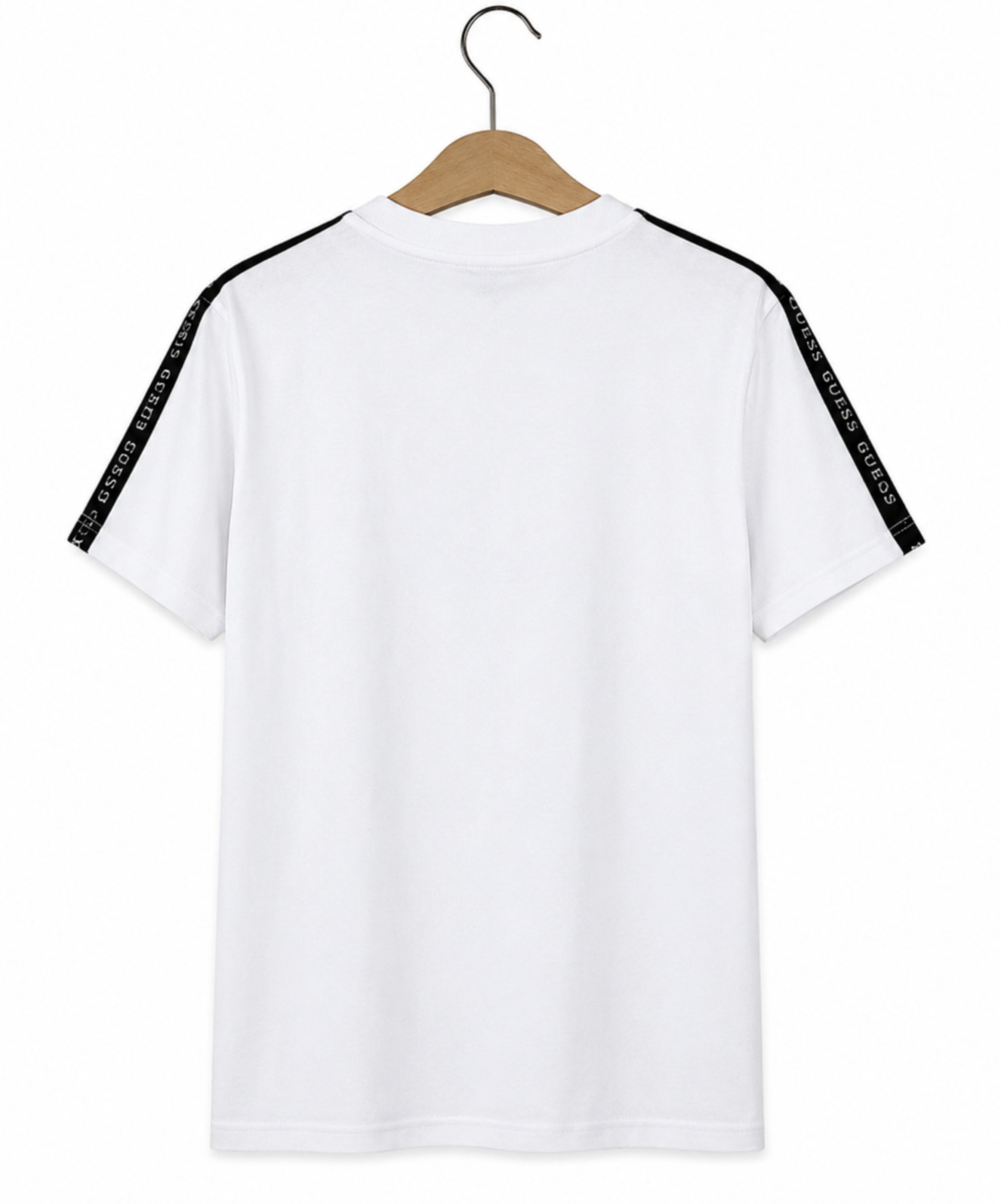 NWT GUESS Los Angeles Men’s White Logo Tape T Shirt Crew Neck Size S gallery