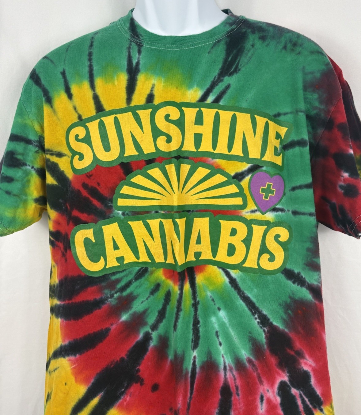 Sunshine Cannabis Double-Sided Tie Dye T-Shirt Men’s Medium Free The Plant gallery