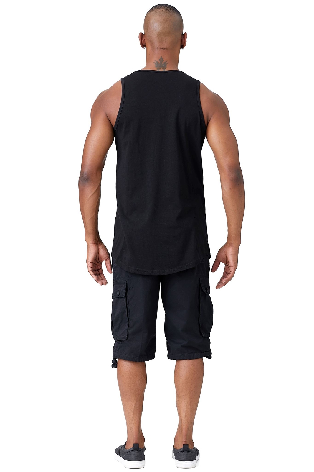 JC DISTRO Mens Basic Tank Top Jersey Casual Shirts Elong Scallop-Tail gallery