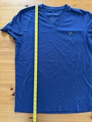 American Eagle Men’s Heritage Classic Fit V-Neck Short Sleeve T-Shirt M Blue