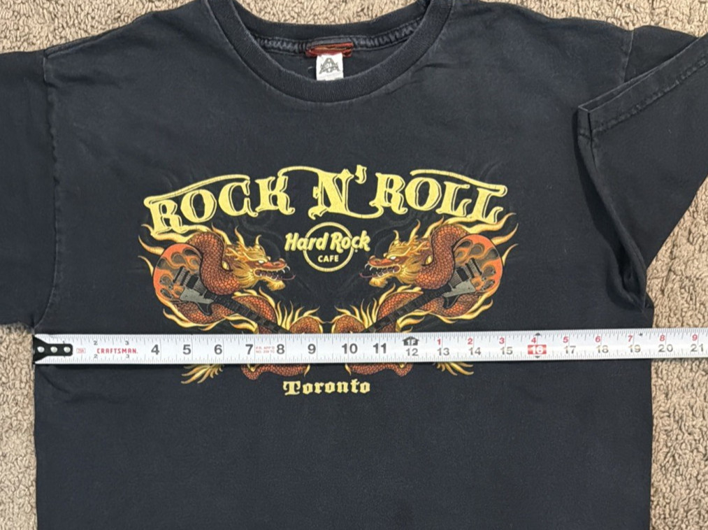 Hard Rock Cafe Toronto Rock N Roll Dragon Guitar T Shirt Black Mens Size Medium gallery