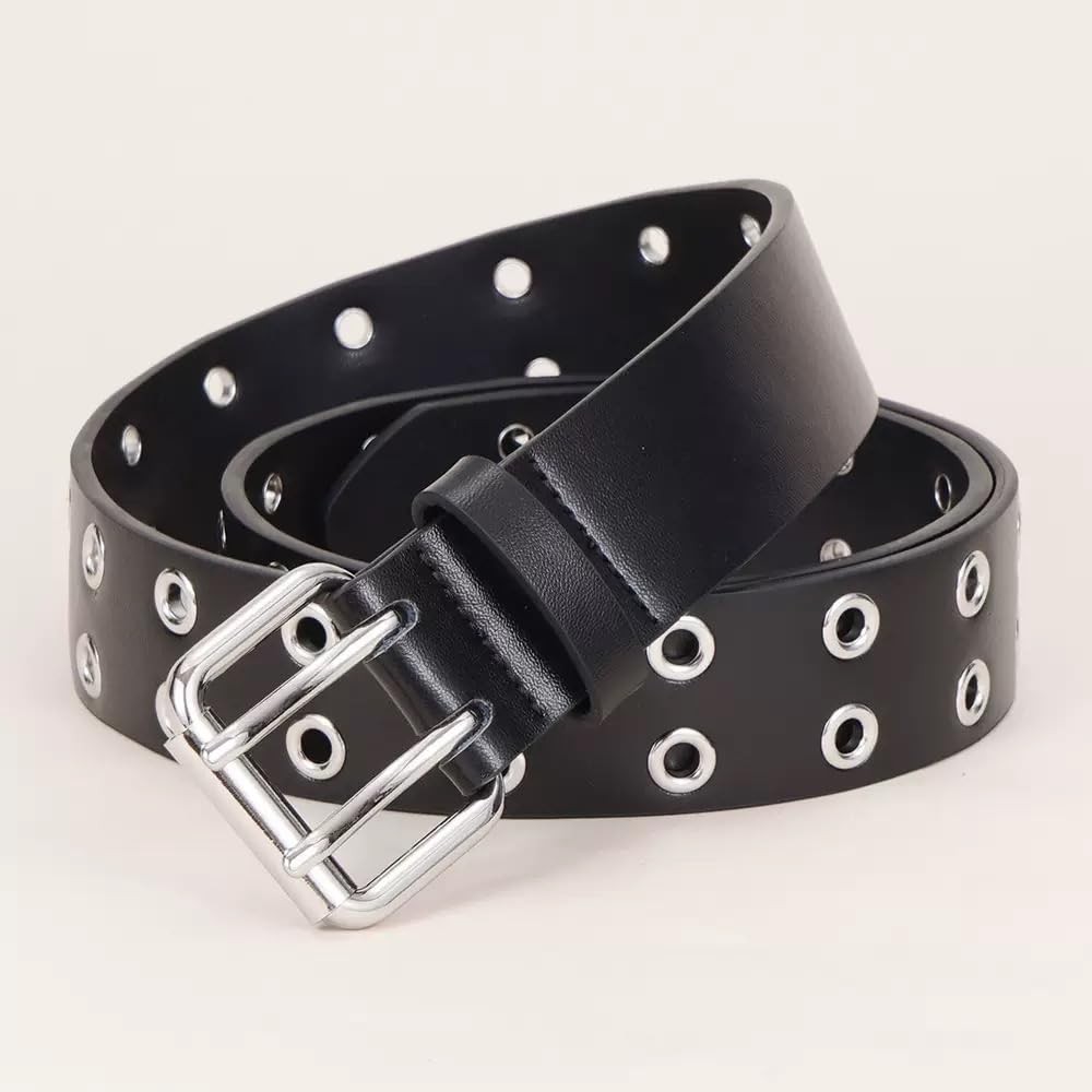 Black Studded Belt Punk Belt Rock Rivet Belts with Bright Pyramid Studded bel... gallery