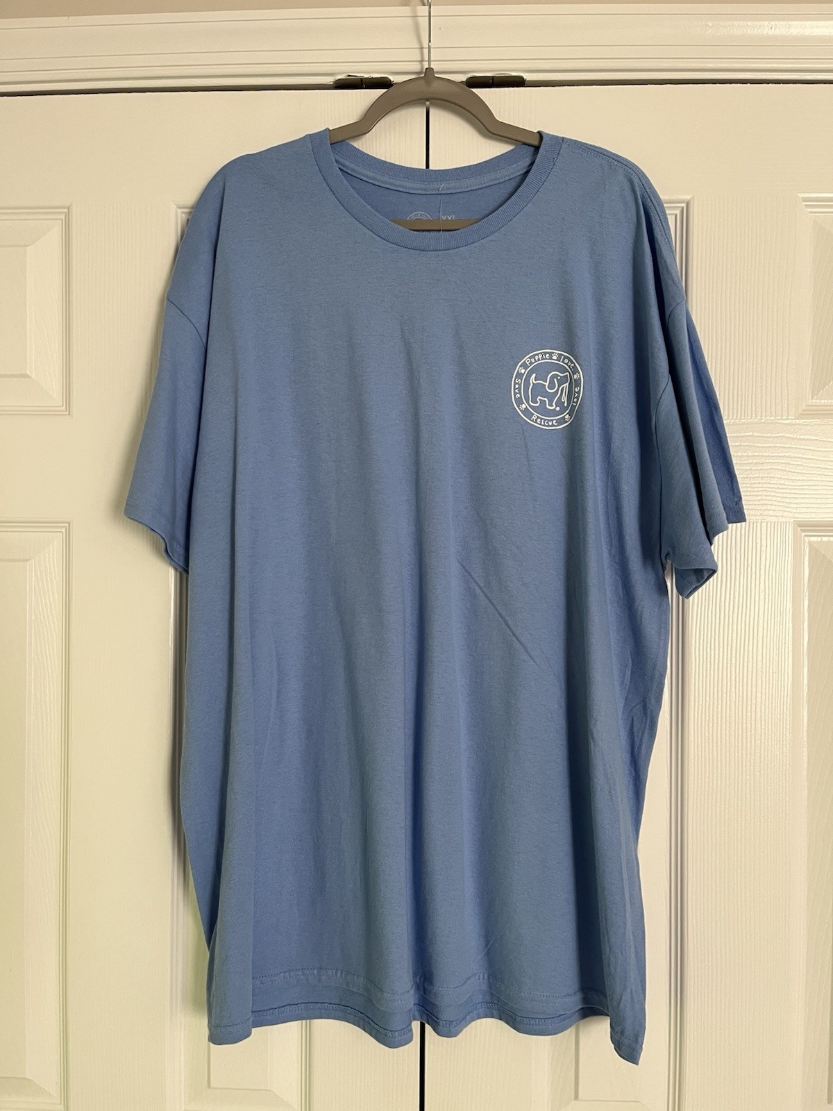 Puppie Love Rescue Men’s T-shirt Size XXL Light Blue-LA Strong Dog Graphic gallery