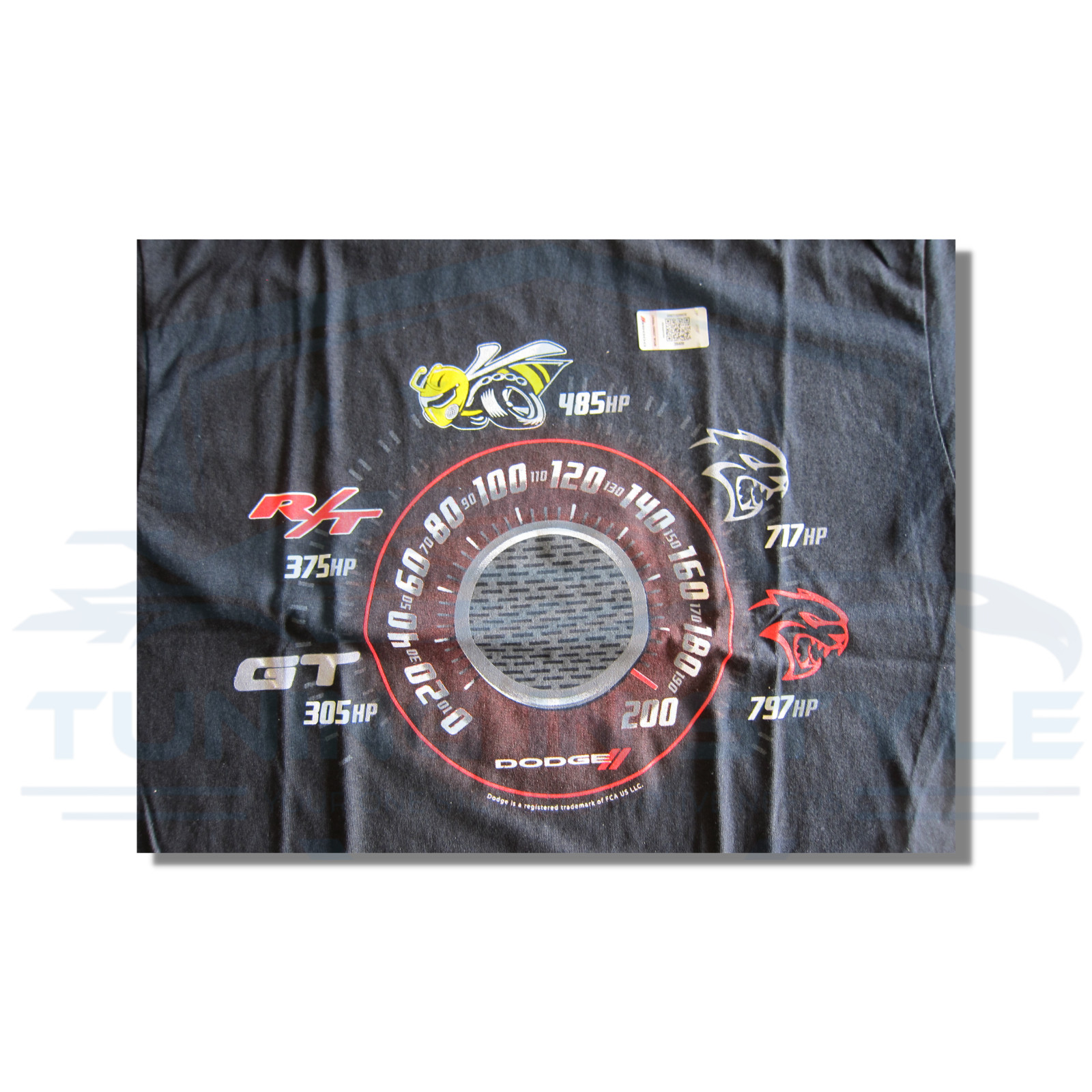 Dodge Speedometer Horsepower Logo Graphic Cotton T-Shirt Black Official Licensed gallery