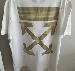 Off-White White & Gold Oversized T-Shirt, in Product Bag, Size XS NWOT