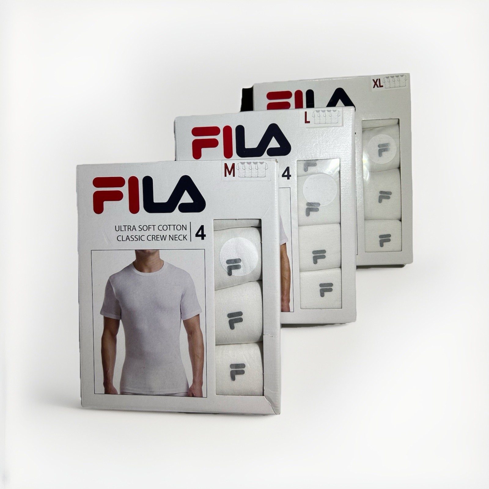 New FILA Men 4 Pack Cotton Crew Neck T-Shirts Ultra Soft Classic Tee Size M L XL gallery