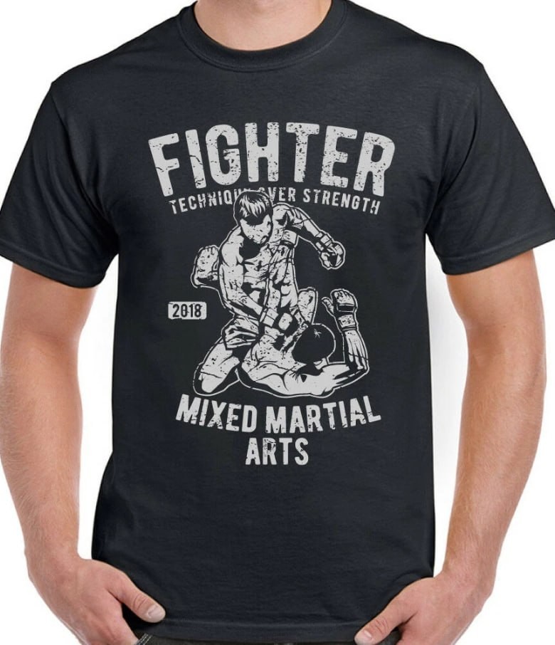 hot, Fighter Mens Funny Mixed Martial Arts T-Shirt MMA Gym Training shirt gallery