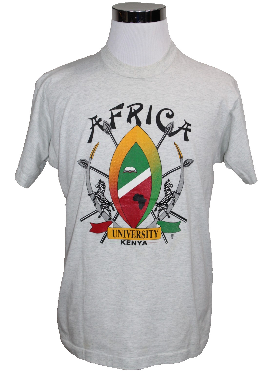 Vintage Kenya University Africa Shield Screen Stars T-Shirt Gray Men’s Size XL gallery