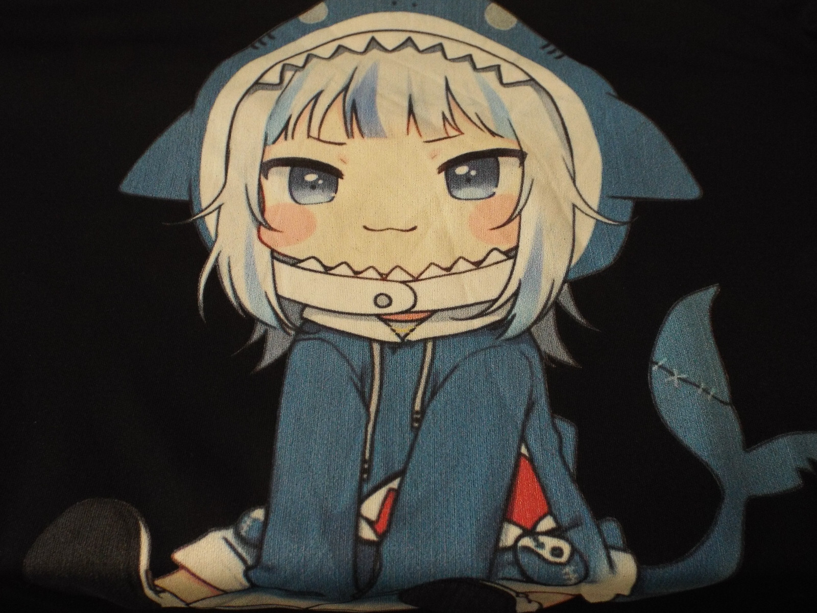 Hololive "Gawr Gura Sitting" Anime Chibi Shark Girl VTuber Shirt (C2 Sport) (M) gallery