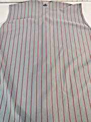 Rawlings Baseball Jersey Gray With Red Stripes Mens Size 2XL Sleeveless Striped