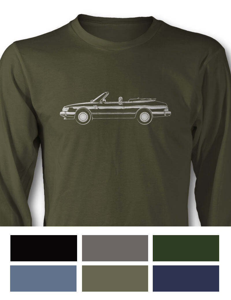 Saab 900 Turbo Convertible T-Shirt - Long Sleeves - Side View gallery