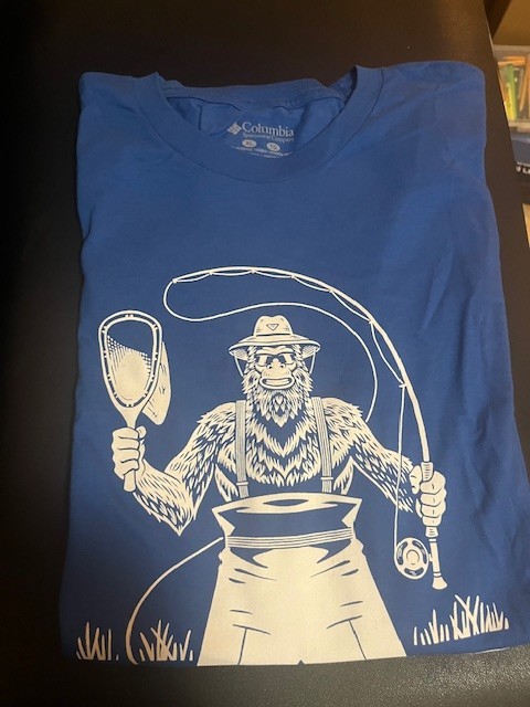 Columbia Mens Novelty Tee Blue and White XL 100% Cotton APE Fisherman gallery