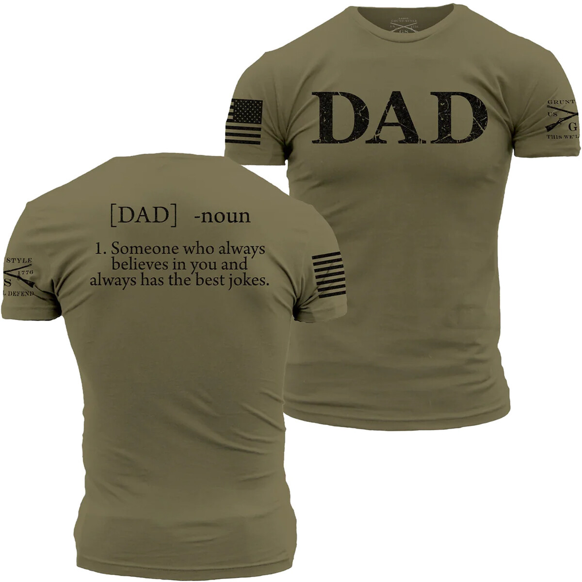Grunt Style Dad Defined T-Shirt - Military Green/Black gallery