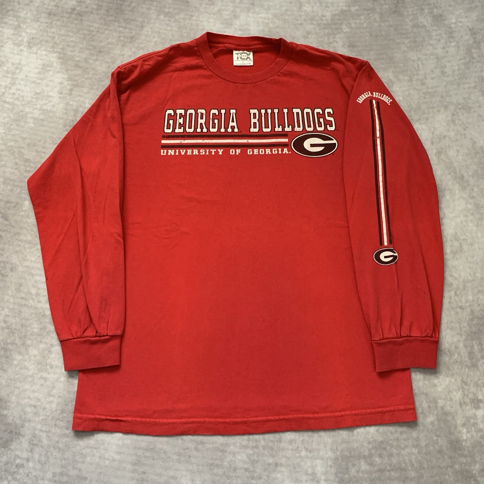 Vintage Georgia Bulldogs Long Sleeve Shirt Size L University Red Tee gallery
