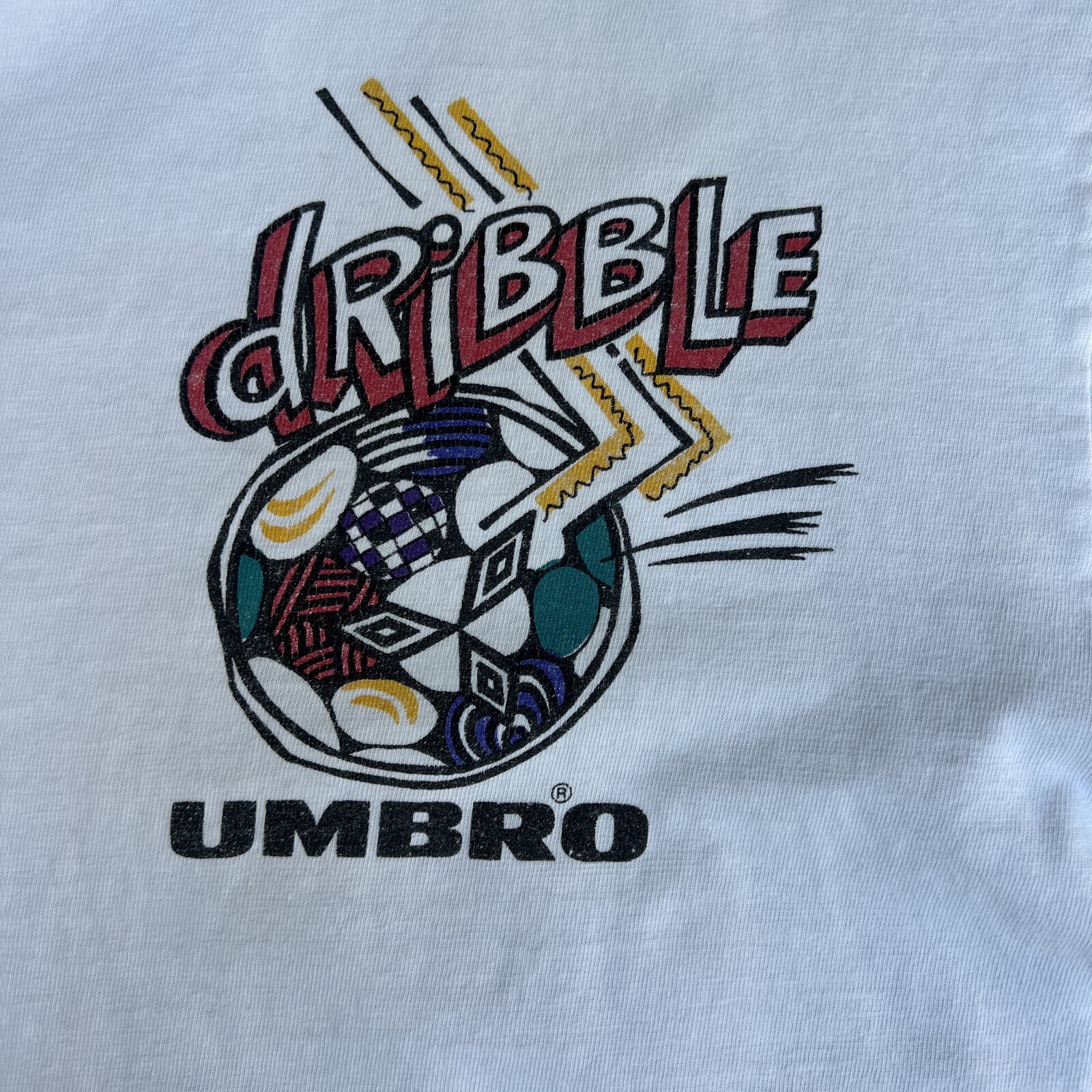 Vintage 90s Men's Umbro Trash Talk Soccer Dribble White T-Shirt XL AND 1 Style gallery