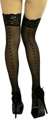 Womens Sheer Banded Thigh High Stocking Opaque Band Nylon Hosiery Lingerie