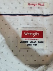 Brand New W/ Tag White Wrangler button-up shirt with star design NWT Size 3XL
