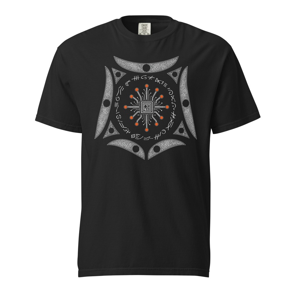 Buga Sphere Alien UFO Science Technology Graphic T-Shirt Sci Fi Circuit Tee