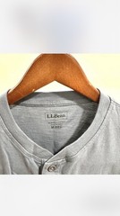 L.L.Bean Men’s Blue Solid Henley Button Slim Fit Short Sleeve T-Shirt Size M